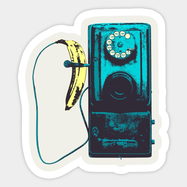 Vintage Banana Public Telephone Sticker by Elefunk